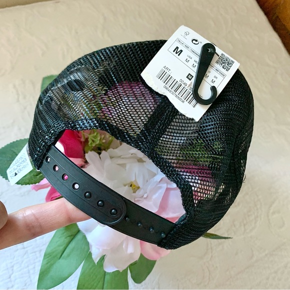 NEW Zara LIVE FOR ROCK Text Baseball Cap black NWT - Picture 3 of 9